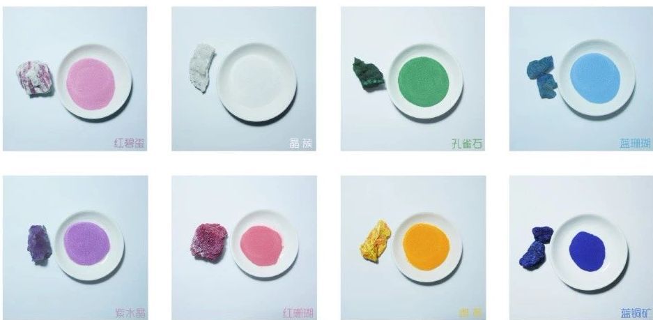 巖彩畫材料